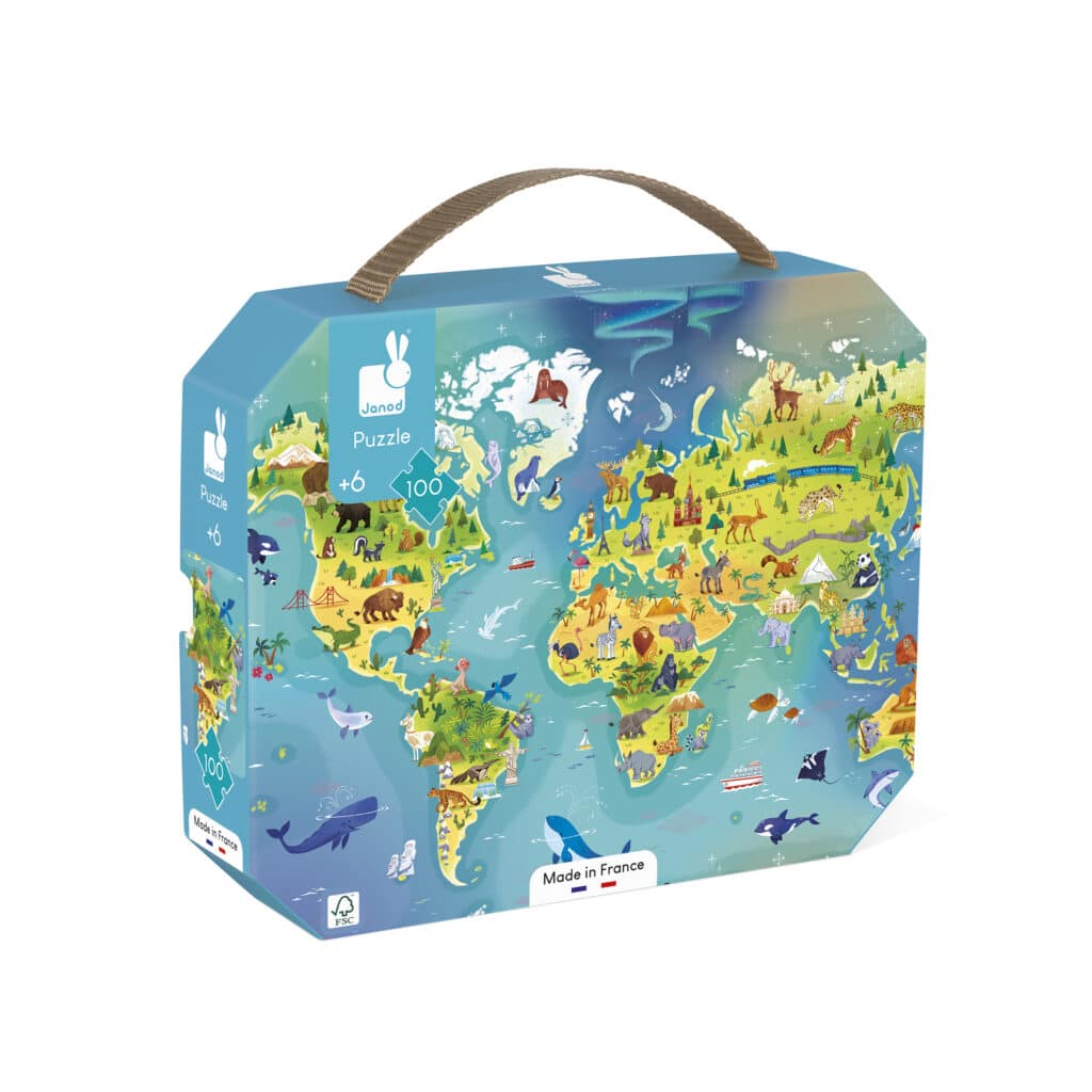 Janod - Puzzelkoffer - De wereld