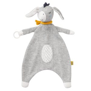 Fehn NATUR Knuffeldoek Ezel met fopspeenbevestiging