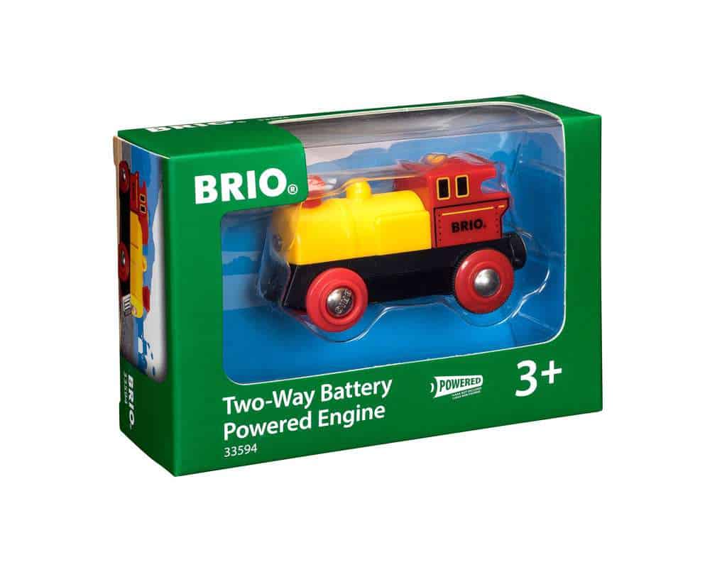 Rood gele Locomotief op batterijen