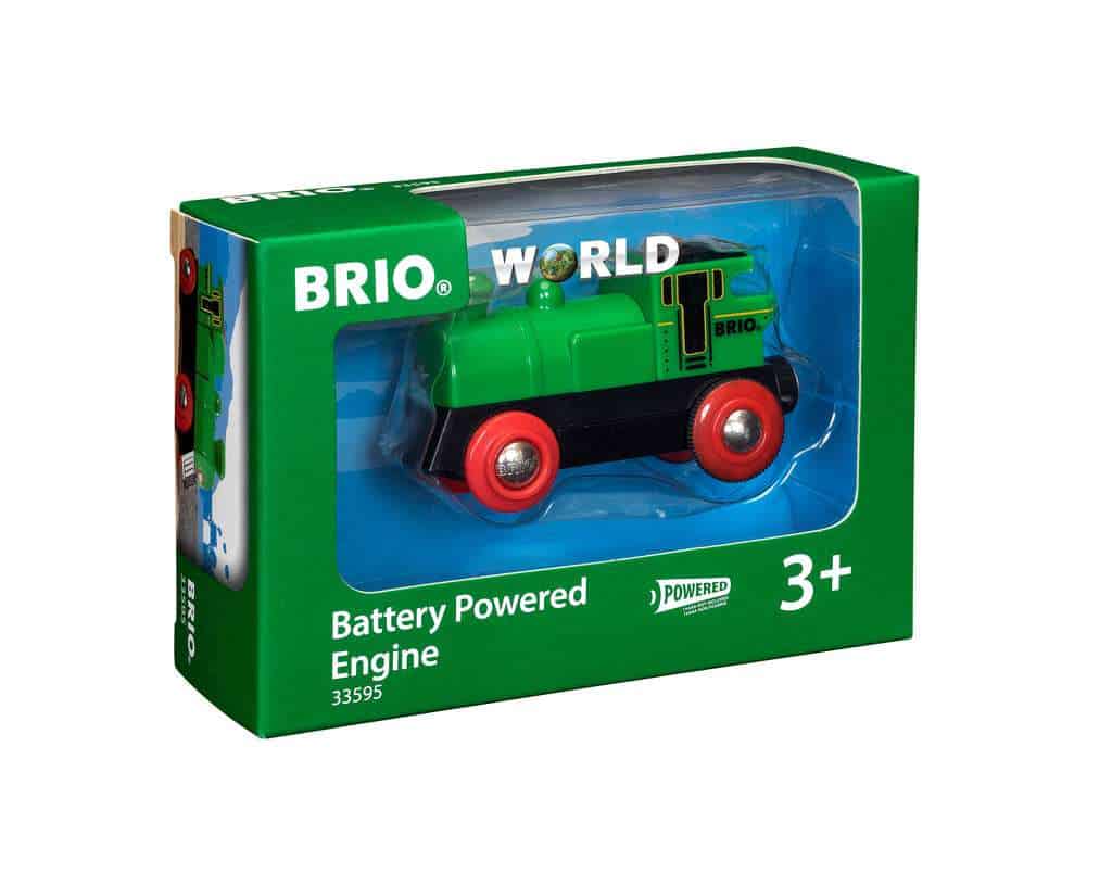 Groene locomotief op batterijen