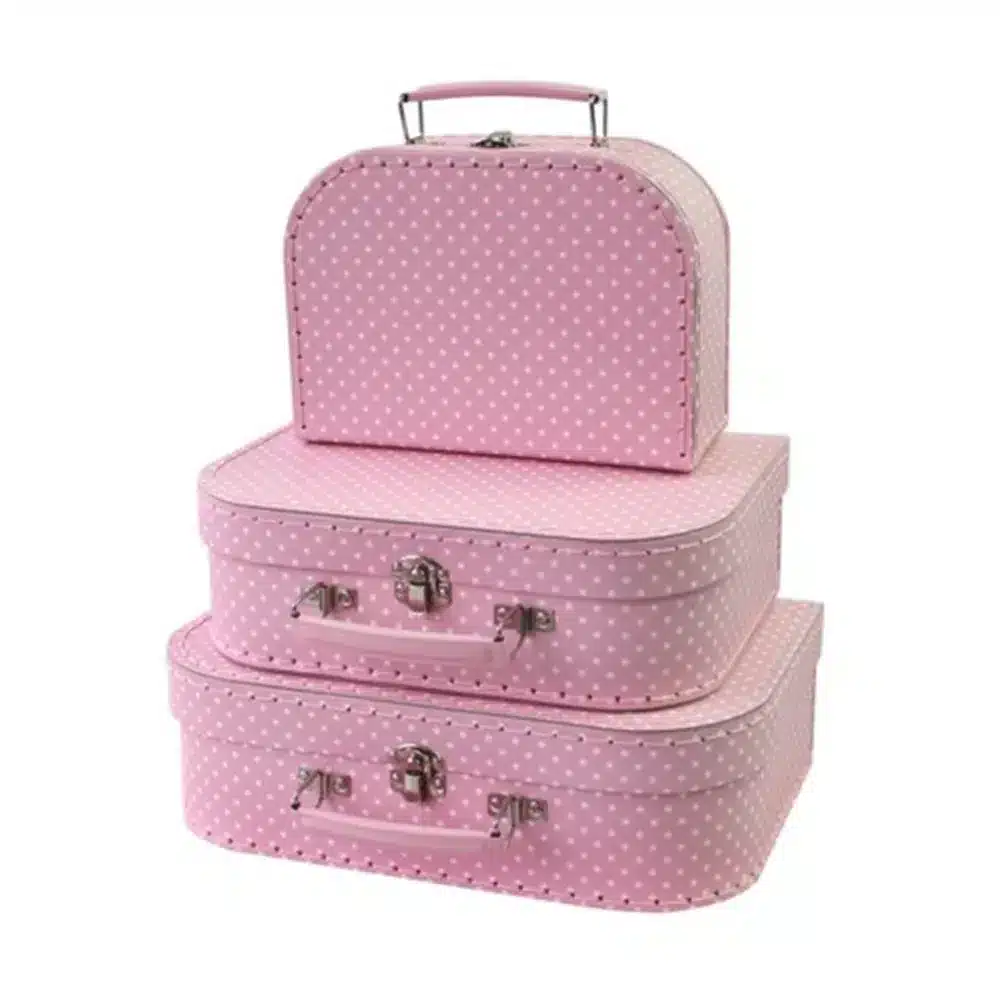 Koffer roze polkadot 25 cm Medium