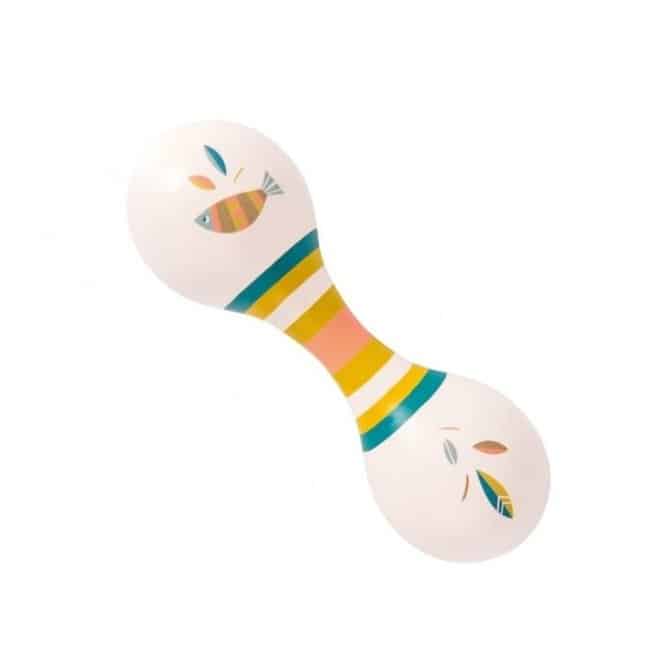 Dubbele samba maraca's creme