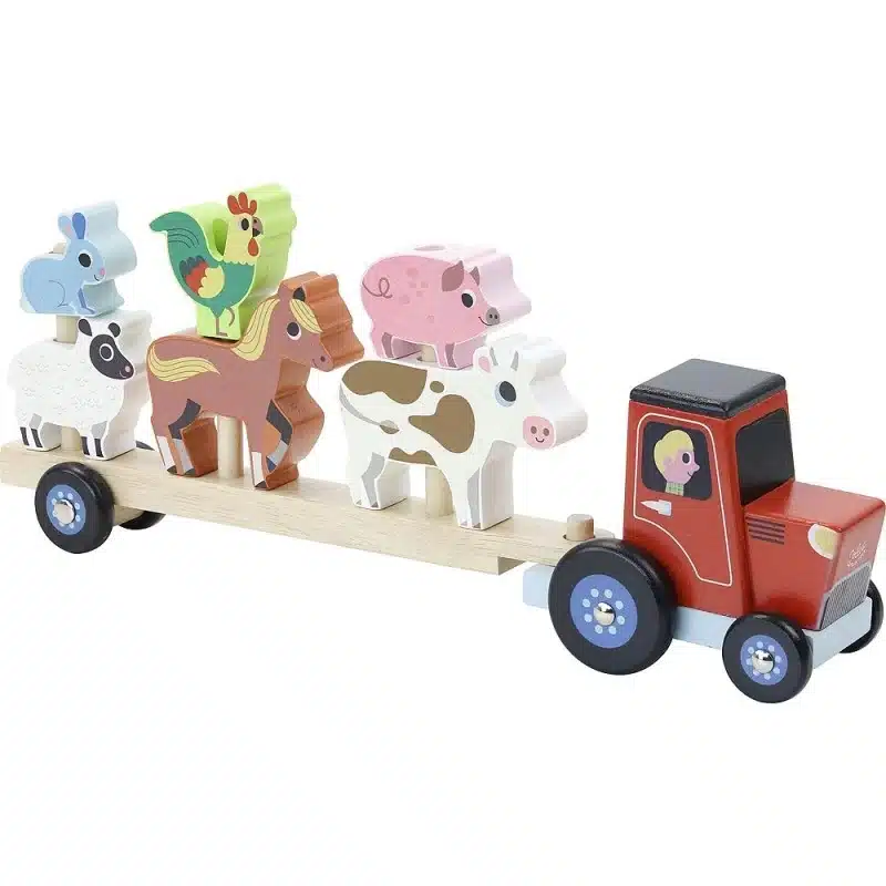 Vilac-Stapeldieren op tractor Ingela P. Arrhenius