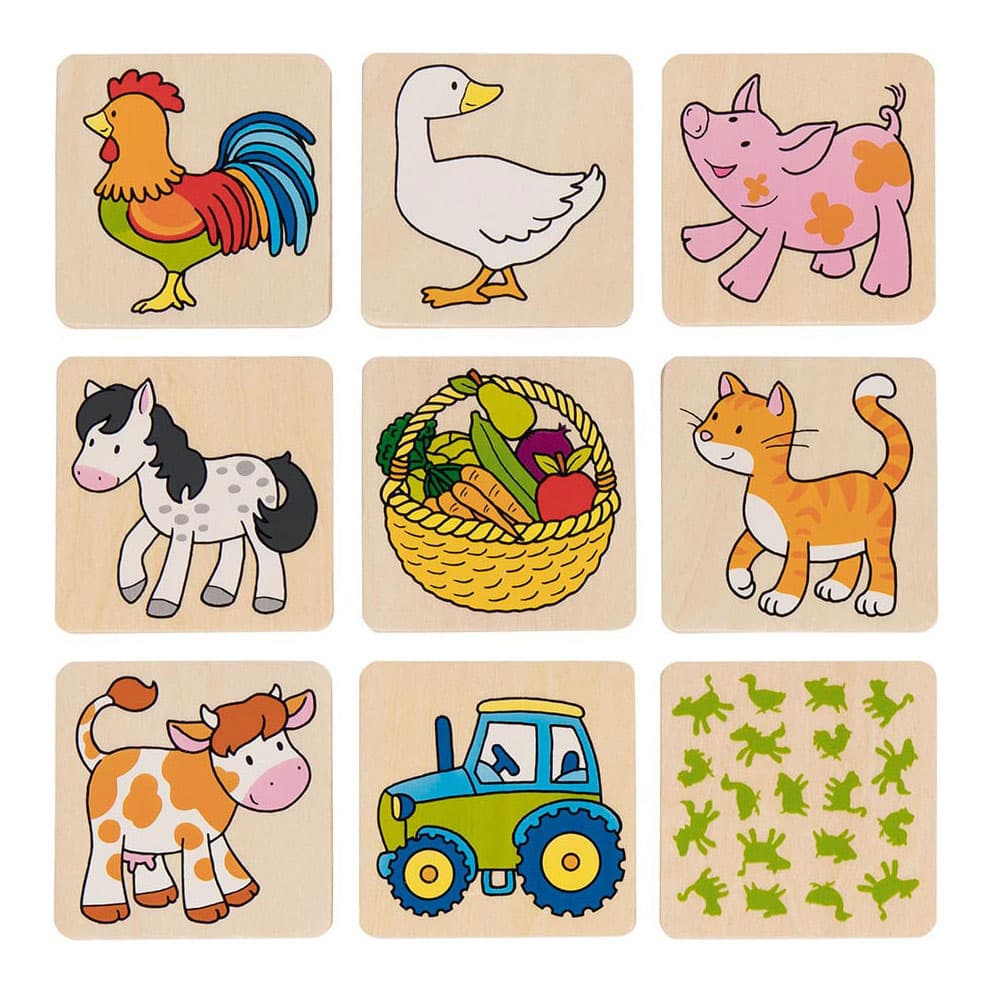 Houten Memospel Boerderijdieren