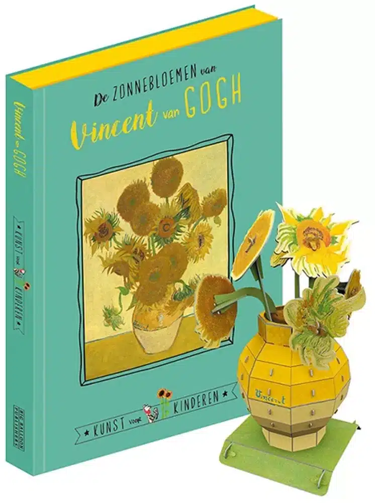De zonnebloemen van Vincent van Gogh + 3D bouwplaat.