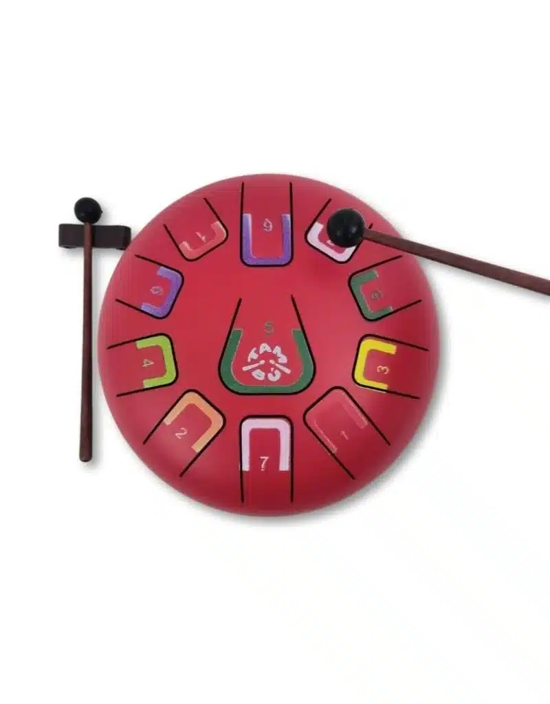 Tambú 11 tonen - Mat Rood - Stalen Tong Drum